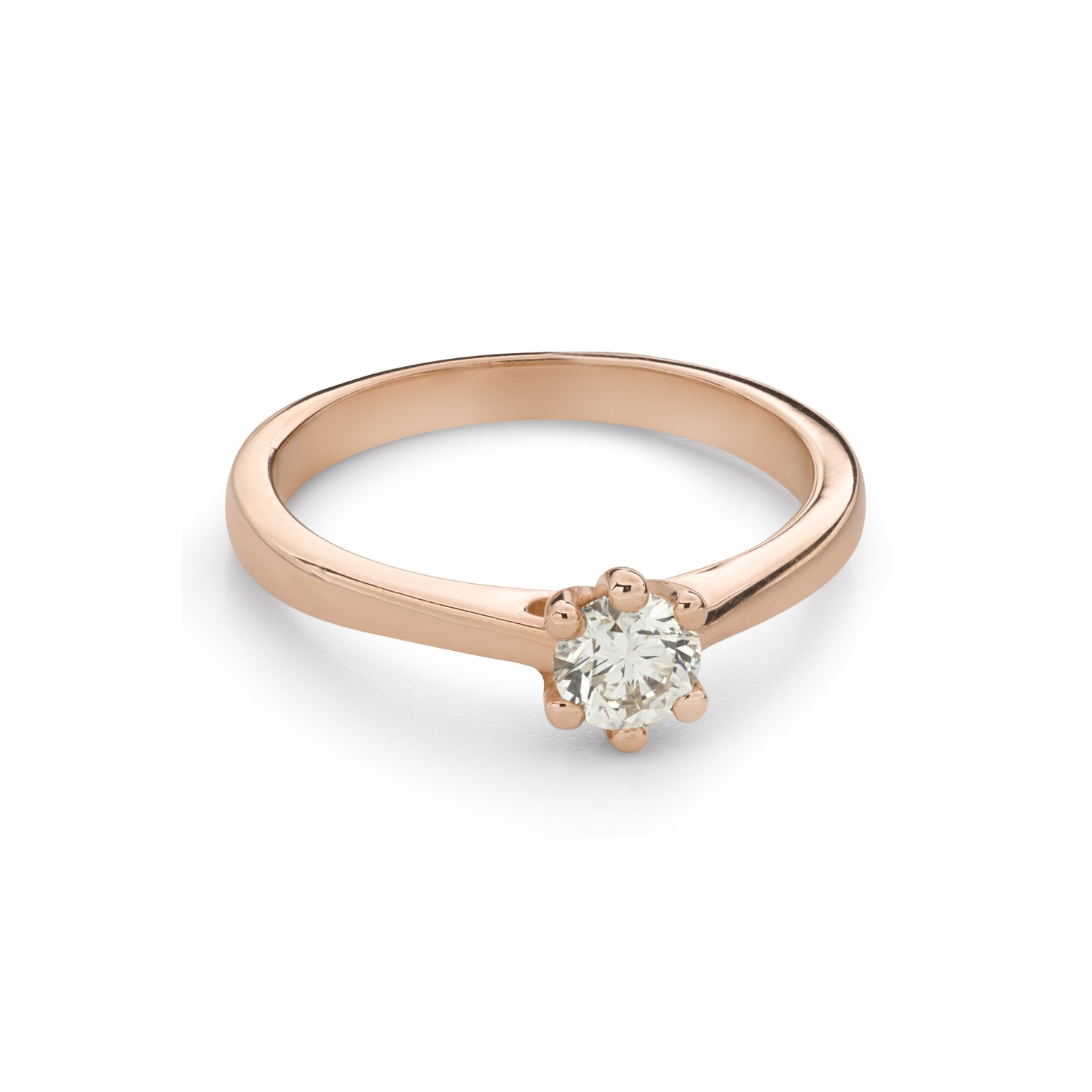 Золотое кольцо с  Бриллиантом "Королева сердца 56"