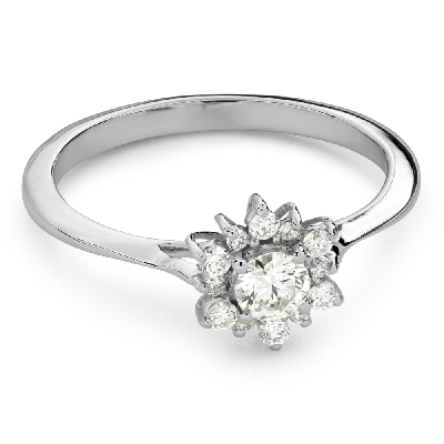 Помолвочное кольцо с Бриллиантами "Бриллиантовый цветок 61"