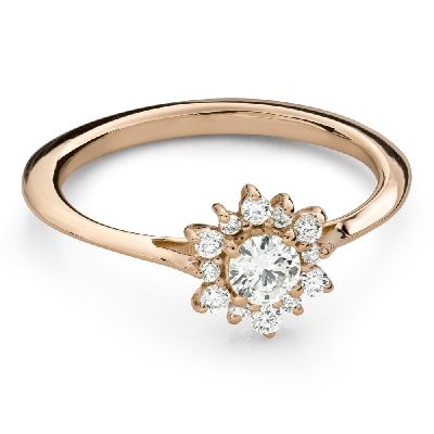 Помолвочное кольцо с Бриллиантами "Бриллиантовый цветок 63"