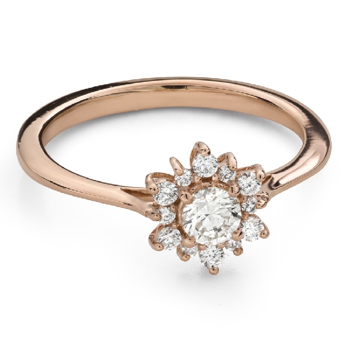 Помолвочное кольцо с Бриллиантами "Бриллиантовый цветок 64"