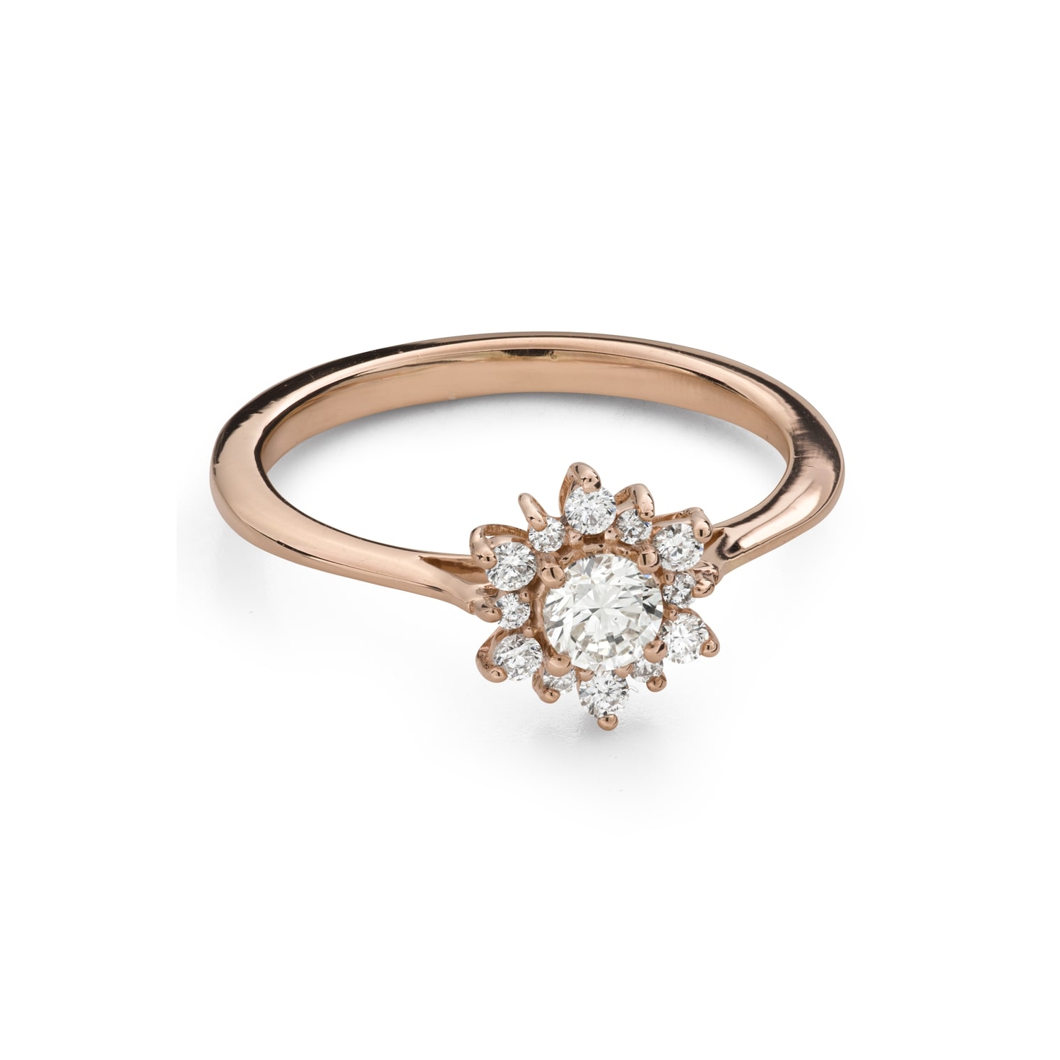 Помолвочное кольцо с Бриллиантами "Бриллиантовый цветок 64"