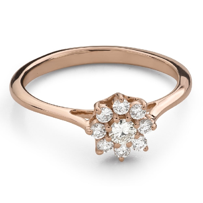 Помолвочное кольцо с Бриллиантами "Бриллиантовый цветок 65"