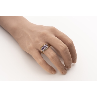 Помолвочное кольцо с драгоценными камнями "Сапфир 41"
