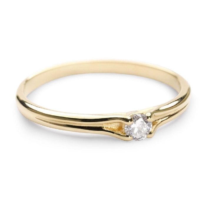 Золотое кольцо с  Бриллиантом "Хрупкая 34"