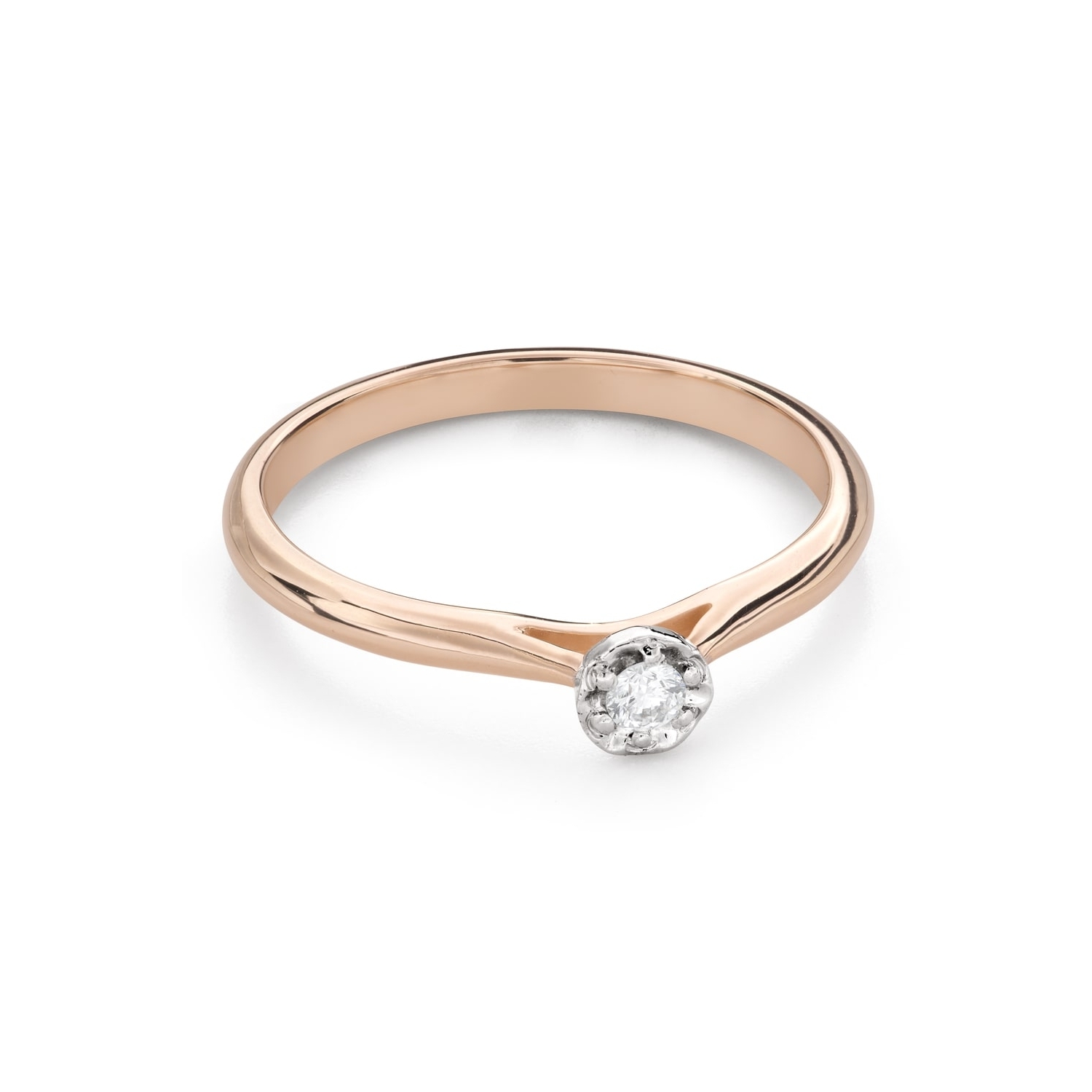 Помолвочное кольцо с Бриллиантом "Цветок 34"