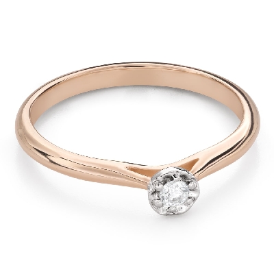 Помолвочное кольцо с Бриллиантом "Цветок 35"