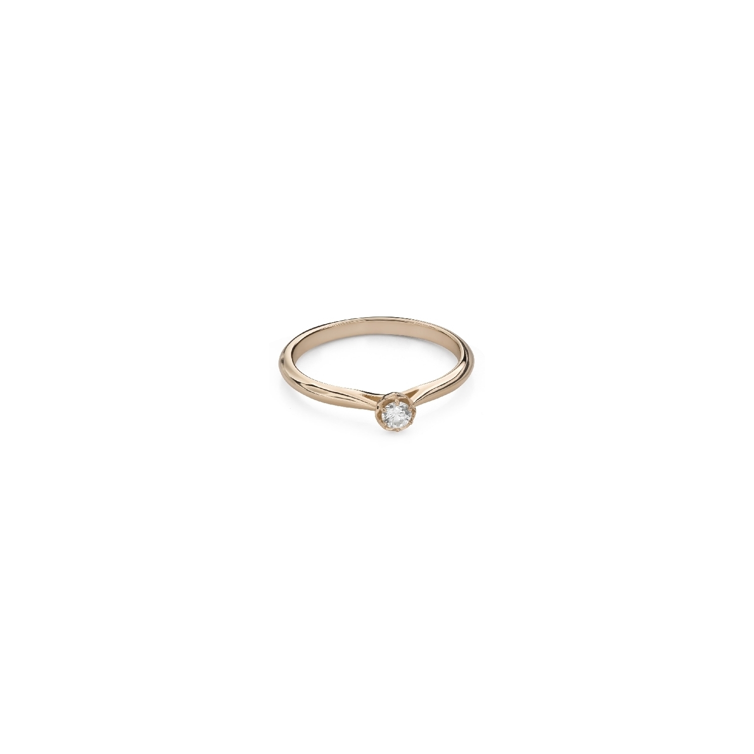 Золотое кольцо с  Бриллиантом "Цветок 36"