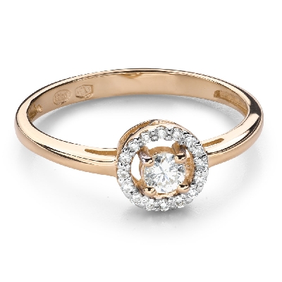 Помолвочное кольцо с Бриллиантами "Бриллиантовый цветок 67"