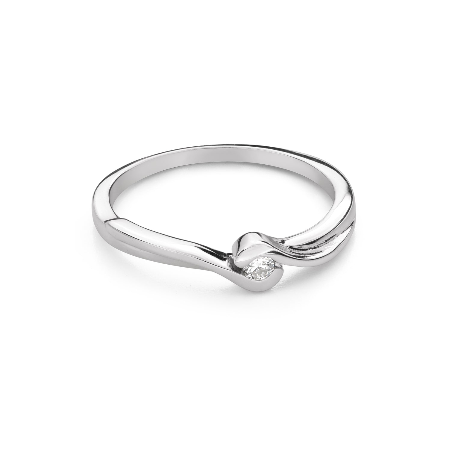 Помолвочное кольцо с Бриллиантом "В объятиях любви 125"