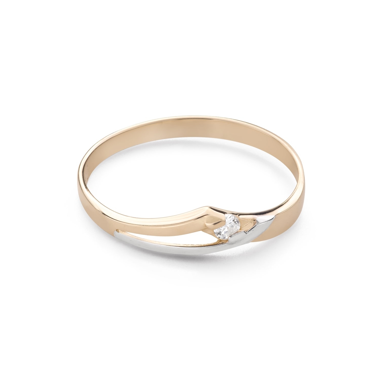 Помолвочное кольцо с Бриллиантом "В объятиях любви 130"