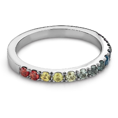 Помолвочное кольцо с драгоценными камнями "Краски 123"