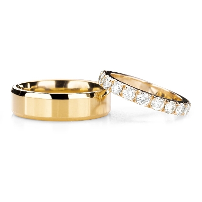 Золотые обручальные кольца с бриллиантами "VKA 340"