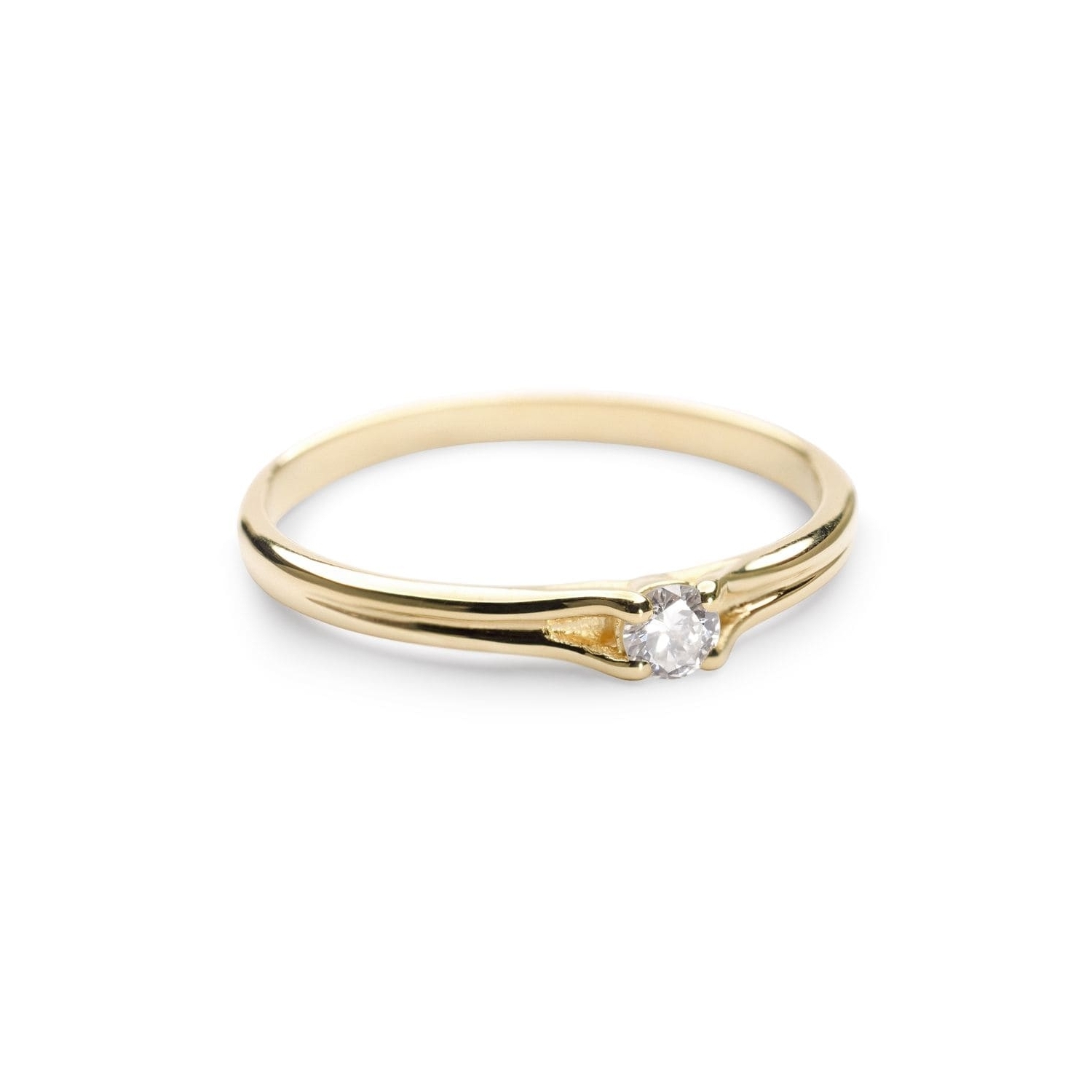 Золотое кольцо с  Бриллиантом "Хрупкая 46"