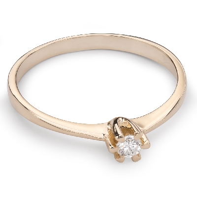 Золотое кольцо с  Бриллиантом "Королева 231"