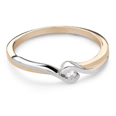 Помолвочное кольцо с Бриллиантом "В объятиях любви 142"