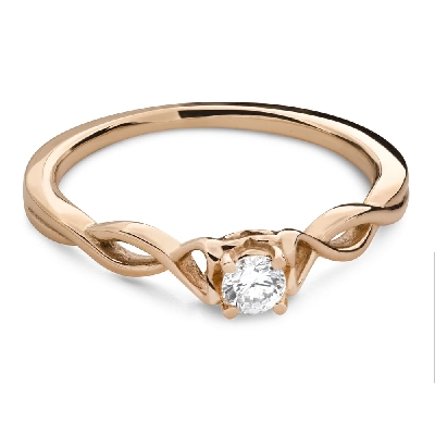 Золотое кольцо с  Бриллиантом "Переплетенные судьбы 149"