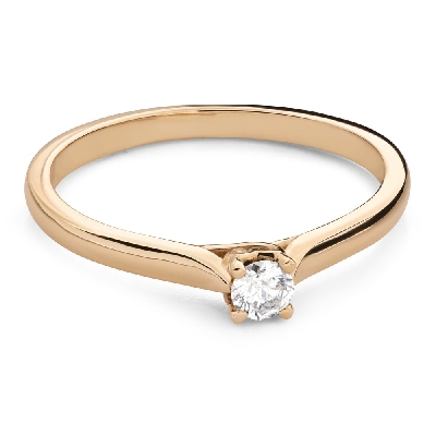 Zelta gredzens ar briljantu "Mīļais 168"