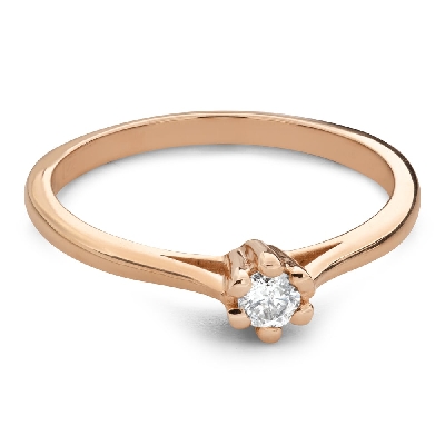 Zelta gredzens ar briljantu " Tīra 111"