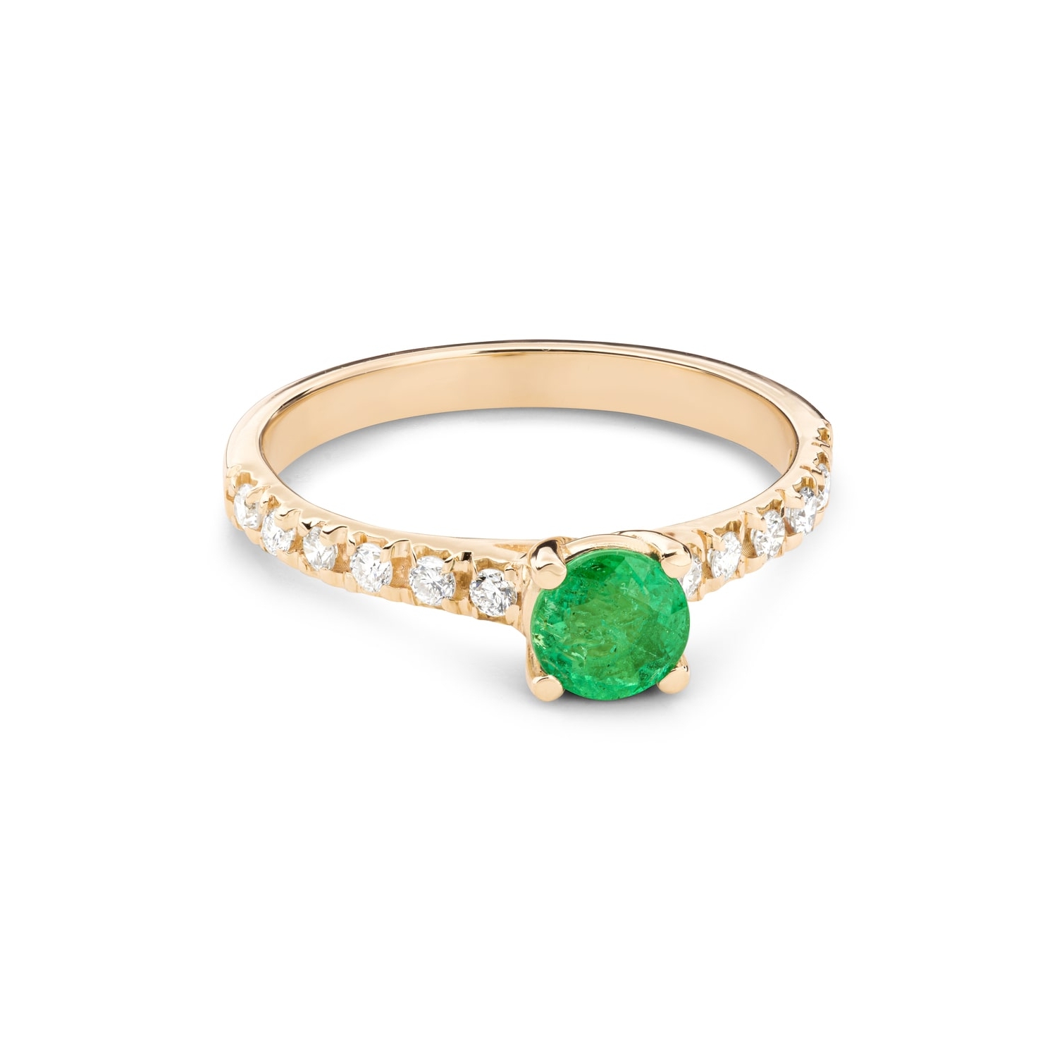 Zelta gredzens ar dārgakmeņiem "Smaragds 63"