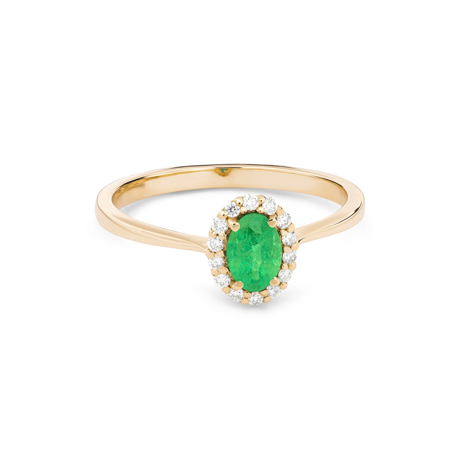 Zelta gredzens ar dārgakmeņiem "Smaragds 66"