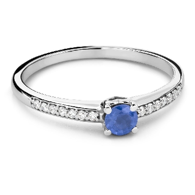 Помолвочное кольцо с драгоценными камнями "Сапфир 61"