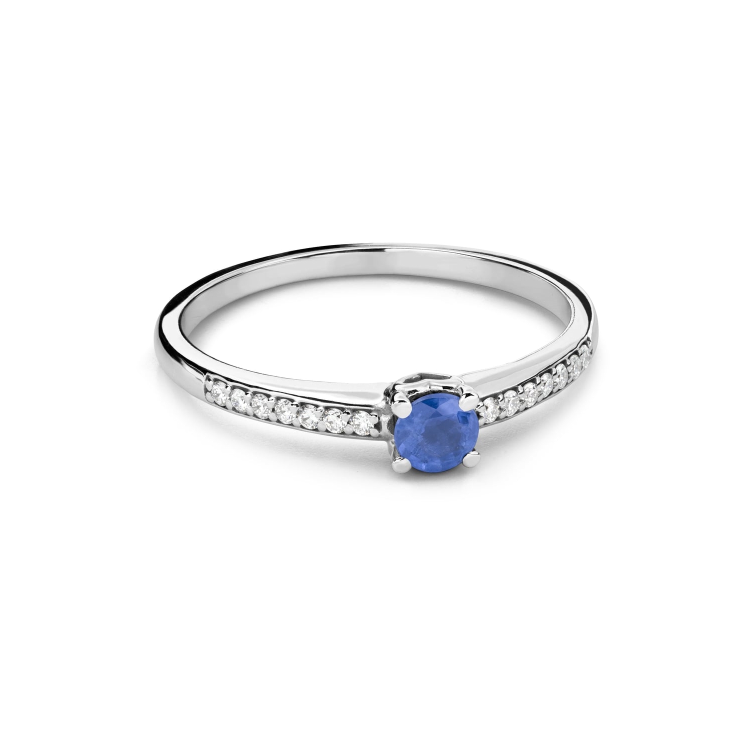 Помолвочное кольцо с драгоценными камнями "Сапфир 61"