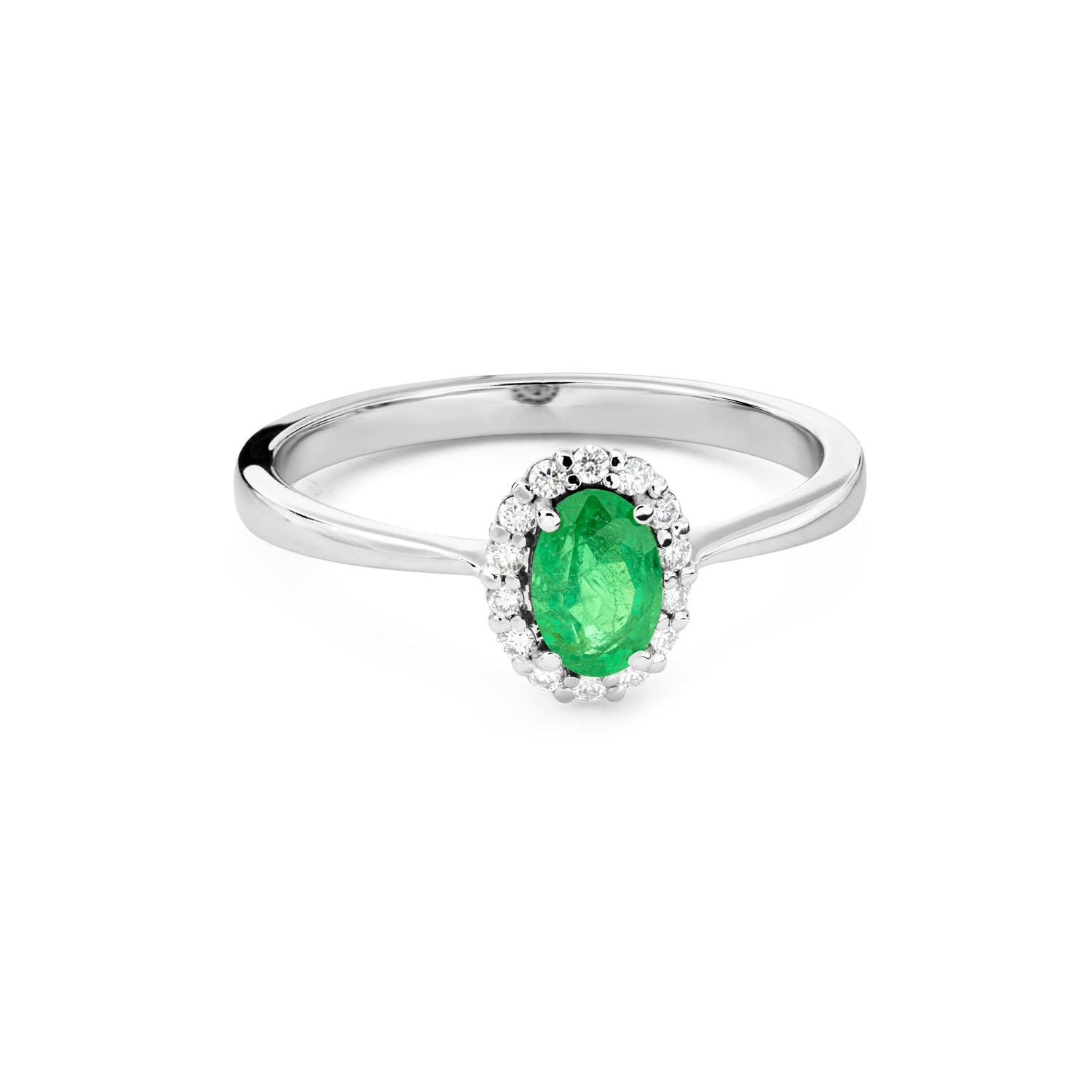 Помолвочное кольцо с драгоценными камнями "Изумруд 70"