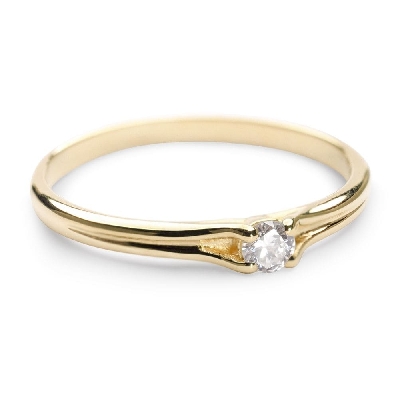 Золотое кольцо с  Бриллиантом "Хрупкая 54"
