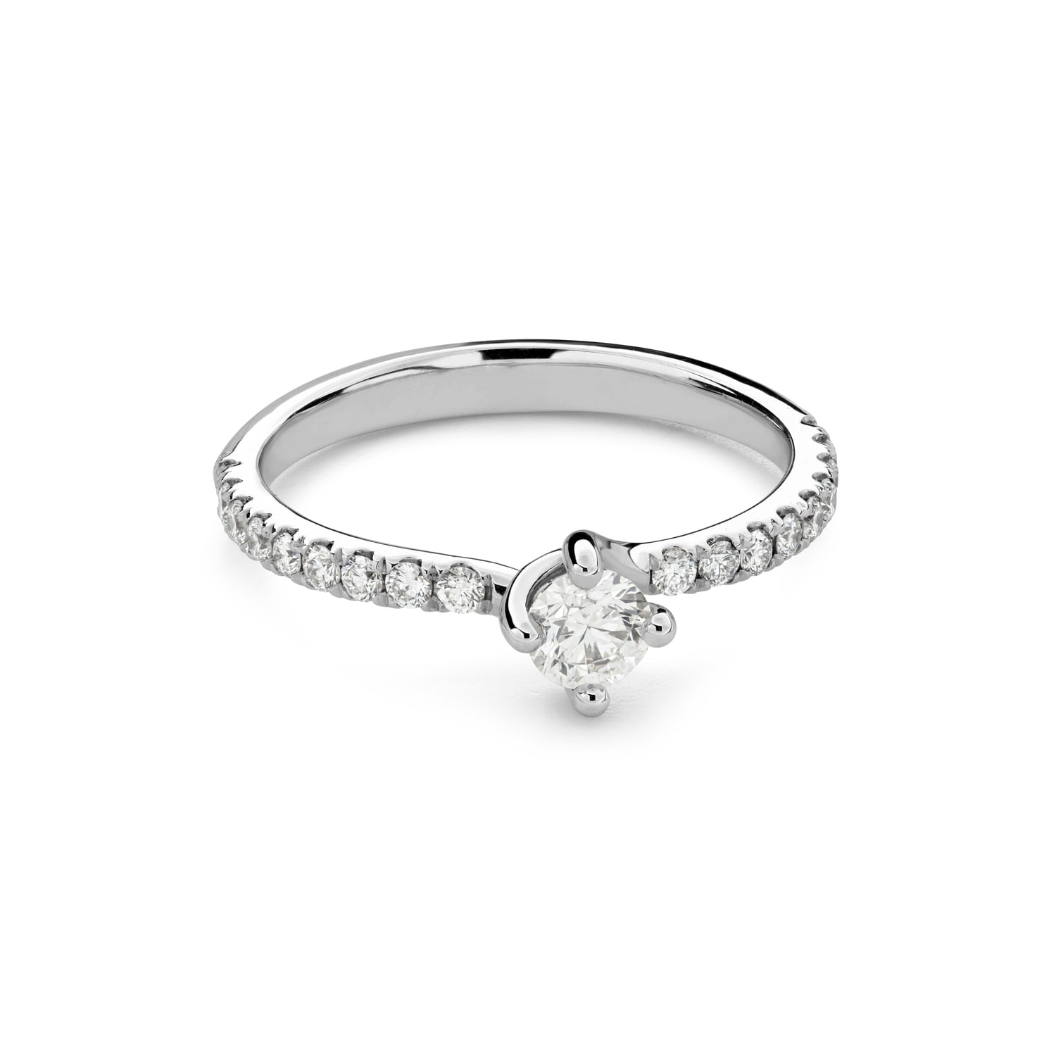 Помолвочное кольцо с Бриллиантами "В объятиях любви 164"